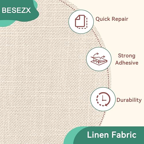 BESEZX Linen Fabric Repair Tape Upholstery Tape 3x79 Inch - color: Khaki, size: 3*79 inch