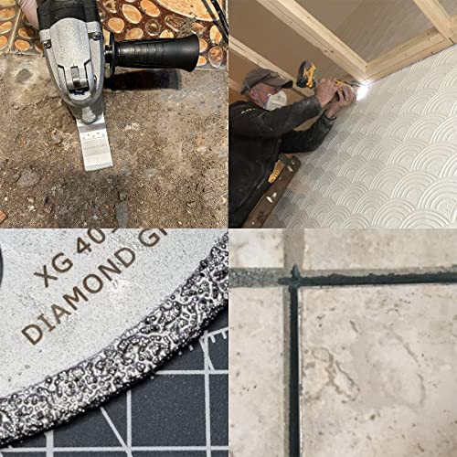 XXGO 4 Pcs Diamond Oscillating Multi Tool Blades for Removing Grout - size: 4 Pcs Diamond Blade Kits B