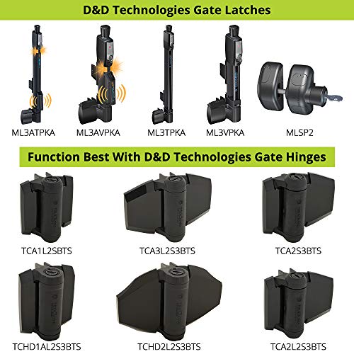 D&D TCHD1AL2S3WTS TruClose Heavy Duty Gate Hinge Square Metal Gates, 2 pcs - color: White, size: Fixed gate gap is 8/10” – gap = gate frame to post