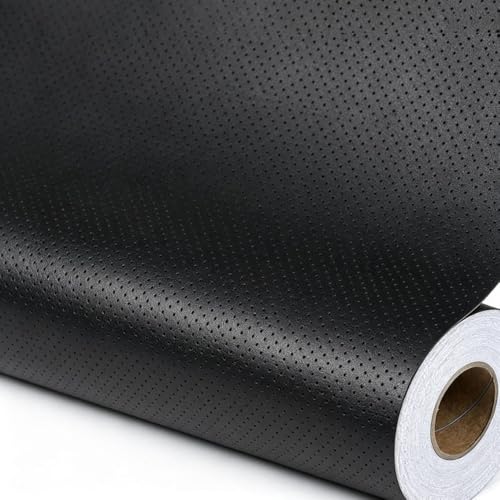 Qextce Perforated Leather Repair Patch Tape, Black, 8x100 Inch - color: Black, size: 8x100 inch