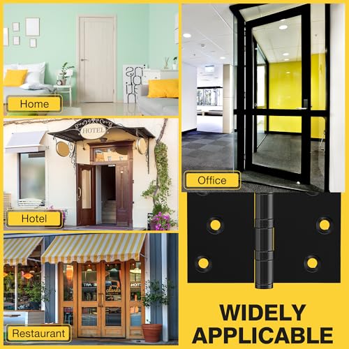 KOLET Ball Bearing Door Hinges, 4 x 4 Inches, Matte Black, 3 Pack - color: Black, size: 3 Pack