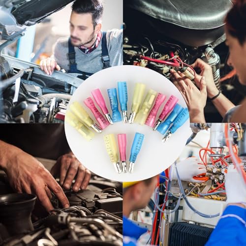 200PCS Heat Shrink Bullet Connectors Kit 22-10AWG, Waterproof Insulated Male & Female Wire Terminals Splice Crimp Connectors (12-10AWG,14-16AWG,18-22AWG), for Automotive Marine RV Home Wiring