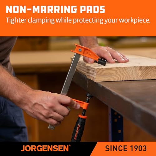 JORGENSEN 4-Pack Steel 600LBS Bar Clamps Set, 6" (2) & 12" (2) F-Clamps