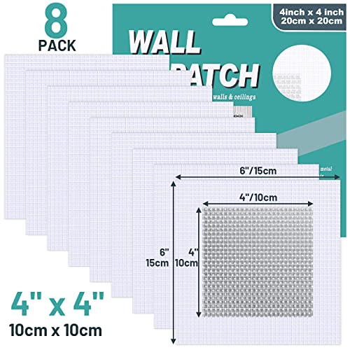 Mckanti 8 Pack 4 Inch Drywall Repair Kit, Aluminum Drywall Patch Wall Repair Patch Kit, Large Hole Patch Repair for Drywall,Heavy Duty Dry Wall Hole Repair Patch - color: 8 Pack 4 Inch Drywall Repair Kit