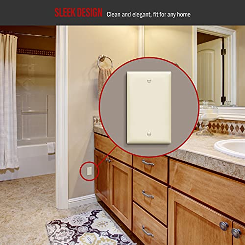 ENERLITES Blank Device Wall Plate, Gloss Finish, Standard Size 1-Gang 4.50" x 2.76", Polycarbonate Thermoplastic, 8801-LA, Light Almond (Pack of 2) - color: Light Almond, size: Standard (Pack of 2)