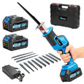 Cordless Reciprocating Saw,Electric Saw with 2 X 4.0Ah Batteries, Handheld Brushless Motor Saw Lightweight with Variable Speed 0-3500 SPM,12 Blades,Cordless Saw for Cutting Wood PVC Pipe