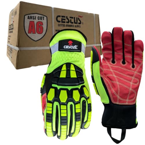 Cestus 3207, Impact Resistant Work Gloves, Coarse Palm, ANSI Cut A6 - size: Small