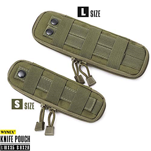 WYNEX Tactical Small Molle Pouch Nylon Knife Sheath for Belt Hunting Gear - color: Army Green - Small