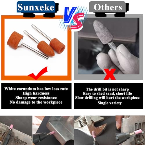 442 Pieces Sanding Drums Kit for Most Rotary Tools,Drum Sander Sleeves 376pcs (80 120 240 320 400 600Grit),24Pcs Drum Mandrels and 42 Sanding Bits,Sanding Bits Tool Accessories with Box - size: 442PCS
