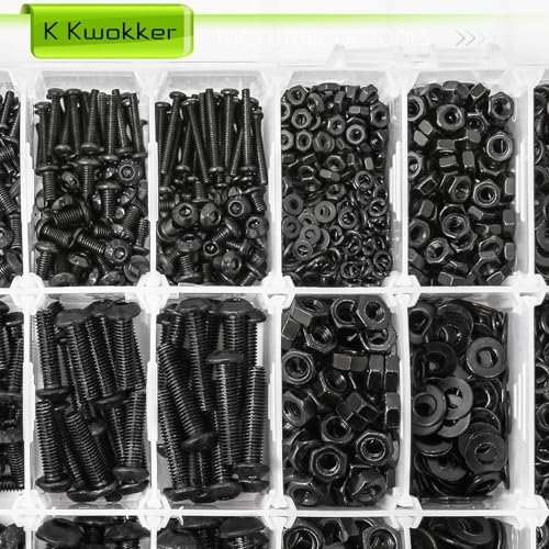 2410Pcs M2 M3 M4 M5 Nuts and Bolts Assortment Kit 4MM to 20MM Upgraded Zinc Plated Hex Button Head Cap Metric Machine Screws, 10.9 Alloy Steel Bolts and Nuts Kit w/Lock Washers for Screws - size: M. M2 M3 M4 M5