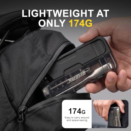 EMERK Bike Repair Tool Kit with Ratchet Wrench, 7 bits & 2 Tire Levers | Portable bike multi tool with Tubeless Tire Repair Plugs for fast repairs on road, mountain and e-bikes.