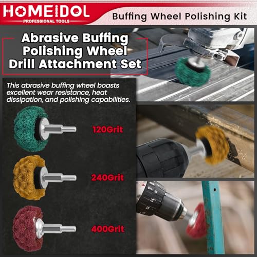 13Pcs Buffing Wheel for Drill, Polishing Wheel Kit with Polishing Compound - style: Style 1