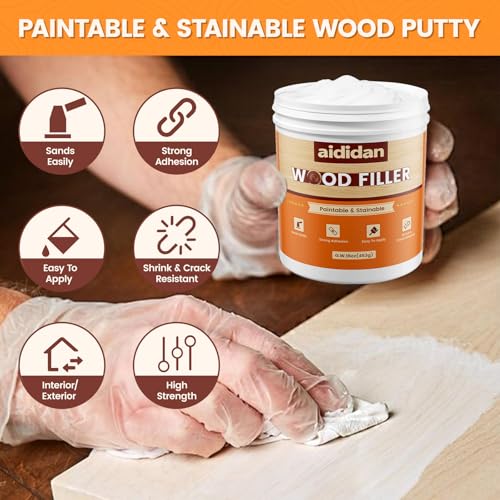 Wood Filler, Wood Putty, Wood Hole Filler, 16 Oz White Wood Repair Kit - color: White