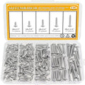 128 Pieces #8 x 1/2" 5/8" 3/4" 1" 1-1/4" Wood Screws Set, Phillips Pan Head #8 Self-Tapping Screws Assortment Kit, 304 Stainless Steel - size: #8, style: Phillips Pan Head