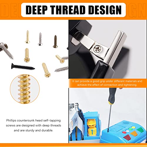 2200Pcs M2 M2.6 Flat Head Phillips Cross Small Wood Screws Tapping Screws Electronic Screws Assortment Kit 5mm 6mm 8mm 10mm 12mm 16mm Tapping Screws Small Metric Micro Screw Set