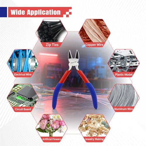 5" Small Wire Cutter Diagonal Cutting Plier Flush Cutter -10 Pack - color: 5"- 10 Pack