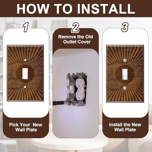 DoubleFill 4 Pcs Walnut Wood Switch Cover,13 * 8.2cm,Single Toggle - color: Single Toggle, size: 13 x 8.2 cm