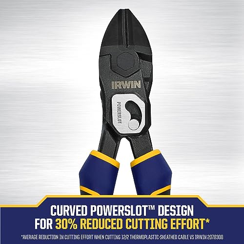 IRWIN POWERSLOT Pliers, High Leverage Lineman's 9.5" and Diagonal 8", 2 Pack (IWHT84006)