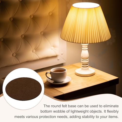 uxcell 6Pcs Lamp Base Felt, 12 Inch Dia 2mm Thick Adhesive Round Soft Felt Furniture Pads, Non-Slip Anti-Scratch Backed for Reading Light Table Lamp DIY Craft, Coffee - color: Coffee, size: 12 inch
