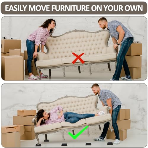 20pcs 3.5 Inch Furniture Sliders, Square Sliders for Moving Furniture