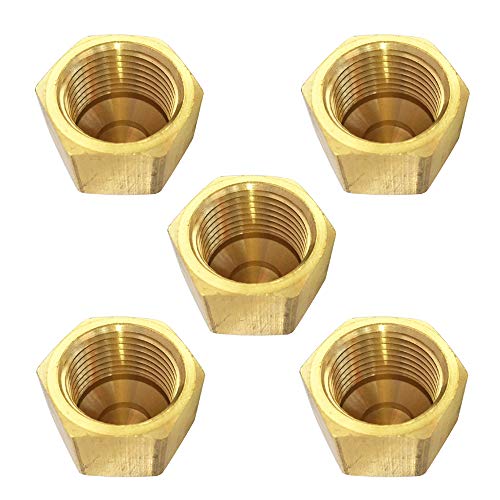 Brass 45 Degree Flare Cap 1/2" Tube OD SAE Fitting 5pcs - size: 1/2" Tube OD