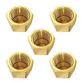 Brass 45 Degree Flare Cap 1/4" Tube OD SAE Fitting 7/16" Thread Size 5pcs - size: 1/4" Tube OD