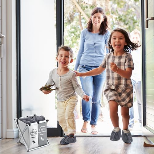 Wonderjune Foldable Disposable Shoe Cover Box Dispenser, Gray, Beige - color: Gray, Beige