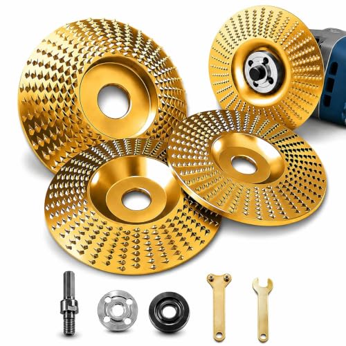 8-Piece Tungsten Carbide Wheel Set, Angle Grinder Polishing Pad & Grinding Discs, Heavy Duty Wood Carving Disc for Grinding, Shaping, Sanding, Abrasive Wheels for Woodworking