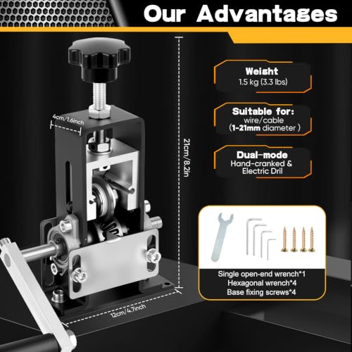 Manual Wire Stripping Machine, 0.04"-1" Drill Powered Dual Mode | Wire Stripper Tool For Scrap Copper Recycling, Ideal For Diy Enthusiasts, Electricians & Recyclers