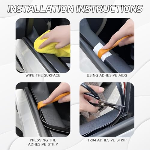 Black V-Shaped Rubber Car Window Seal Weather Stripping, 13.12ft x 0.6in, Silent & Dustproof, For Cars, Trucks, SUVs