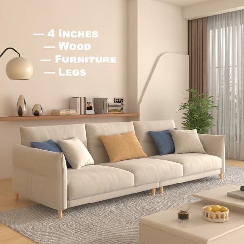 4 Inches Solid Wood Furniture Legs Set of 4, Round Replacement Wooden Feet for Sofa, Couch, Cabinet,Table, Ottoman, Dresser - Varnished Finish - size: 4inch