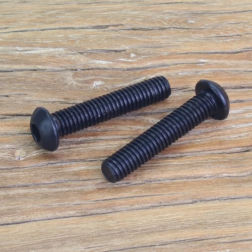 25 Pieces M6 x 30mm Button Head Socket Cap Screws, Thread Pitch 1.0mm, Sutemribor M6 Black Screws, 10.9 Grade Alloy Steel, Black Oxide Finish, Fully Threaded - size: M6 x 30mm, style: Button Head