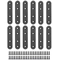 Jiozermi 12 Pcs Straight Brace, 3.15" x 0.69", Stainless Steel Black - size: Black, 3.15” x 0.69”, 12 Pcs