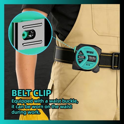 WIDX 2 in 1 Laser Tape Measure,164ft Laser Measurement & 16ft Tape Measure