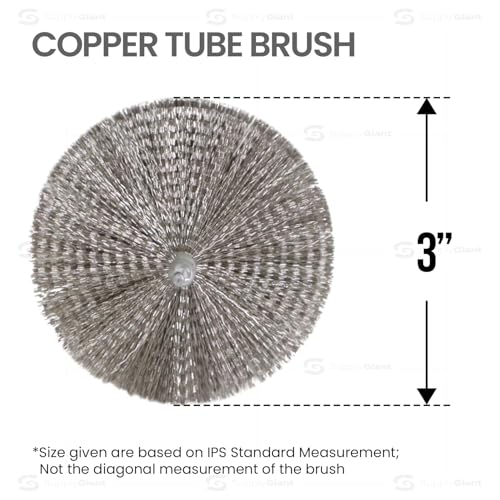 SUPPLYGIANT 7225 Fitting Brush for Copper Pipe Cleaning with Plastic Handle , 3", Black - size: 3 in.