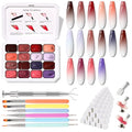 Ombre Gel Polish Palette,16Colors Pat Gel Paint Nail Art Kit Sponge Patting - color: 16 Colors M