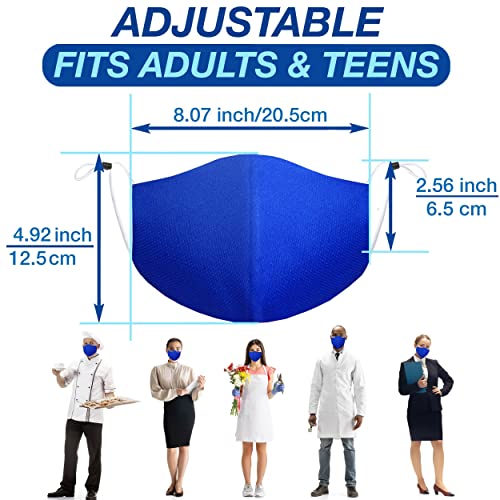 Arcarius Breathable Sports Face Mask – Moisture Wicking Gym & Travel Fit (3-Pack) - color: Royal Blue