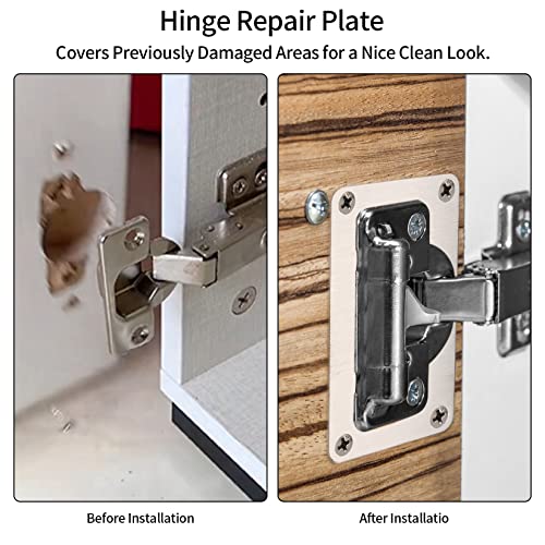 16 Pcs Cabinet Hinges Repair Plates, Cabinet Doors Hinge Repair Kit