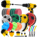 32 Pack Drill Brush Attachments Set Scrub Pads Sponge Buffing Pads Crevice Cleaning Brush for Home Bathroom Car Kitchen Corners Sink Stubborn Stains Tiles Car Polishing Kit