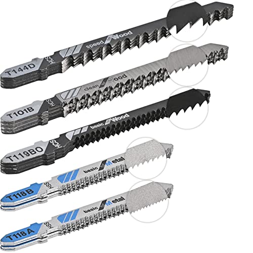 20-Piece T-Shank Jigsaw Blade Set for Wood and Metal