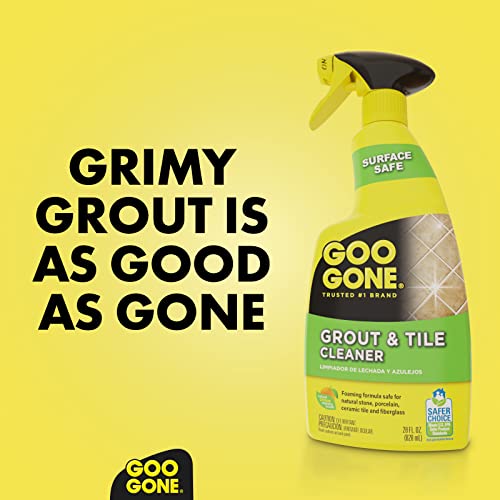 Goo Gone Grout and Tile Cleaner - 28 Ounce - Removes Tough Stains Dirt Caused by Mold Mildew Soap Scum and Hard Water Staining - Safe on Tile Ceramic Porcelain, pack of 2 - size: 28 Fl Oz (Pack of 2)