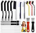 19Pcs Crevice Cleaning Brush Set,Hard Bristle Gap Scrub Tools