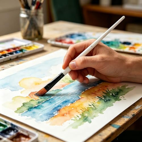 Antrader Angular Paint Brushes for Acrylic Painting,12Pcs