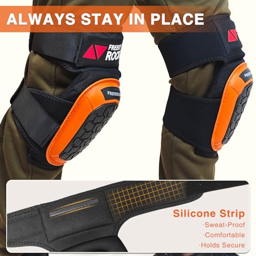 Work Knee Pads for Men Construction, Knee Pads for Work, Orange - color: Orange-T-New