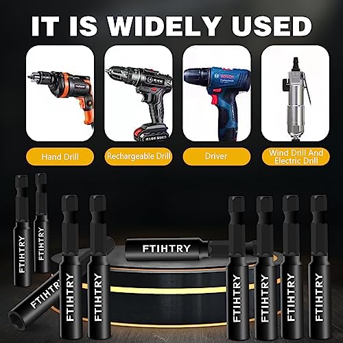 FTIHTRY 1/4”Magnetic Extension Socket Drill Bit Holder,12pcs Screwdriver Extension, Quick-Change Hex Shank Set - size: Onesize