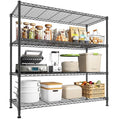 DurayLoly Extra-Wide 4-Tier 800LBS Storage Rack, Adjustable Shelves, Black - size: 45" W x 59.4" H x 13.5" D