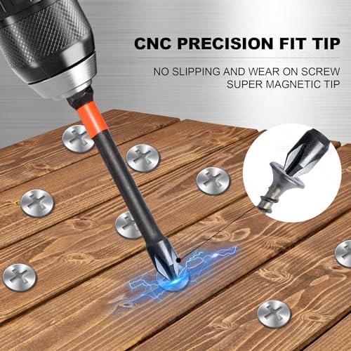 DYRECELVE 10-Piece Phillips Bits #2 Impact, 2-Inch Screwdriver Bits Set - color: 2'' Ph2 10-pcs
