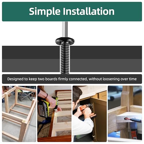20Pcs M6-1.0 x 50mm Flat Head Socket Cap Screws Bolts 304 Stainless Steel Black Zinc Plated Furniture Bolts, Fully Threaded M6 Bolt with Hex Spanner - size: M6 x 50mm