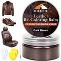 Dark Brown Leather Repair Kit, Recoloring Balm, Leather Dye | Restore Scratches, Faded & Aged Leather & Vinyl Couches, Boots, Car Seats & Furniture - color: Dark Brown