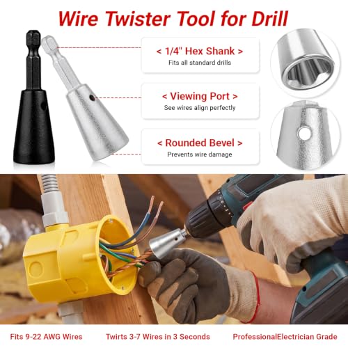 Automatic Foldable Wire Stripper and Wire Twister Tool with Bit Holder - Multifunctional Tool Set for Electricians, DIY, Home & Auto Repair